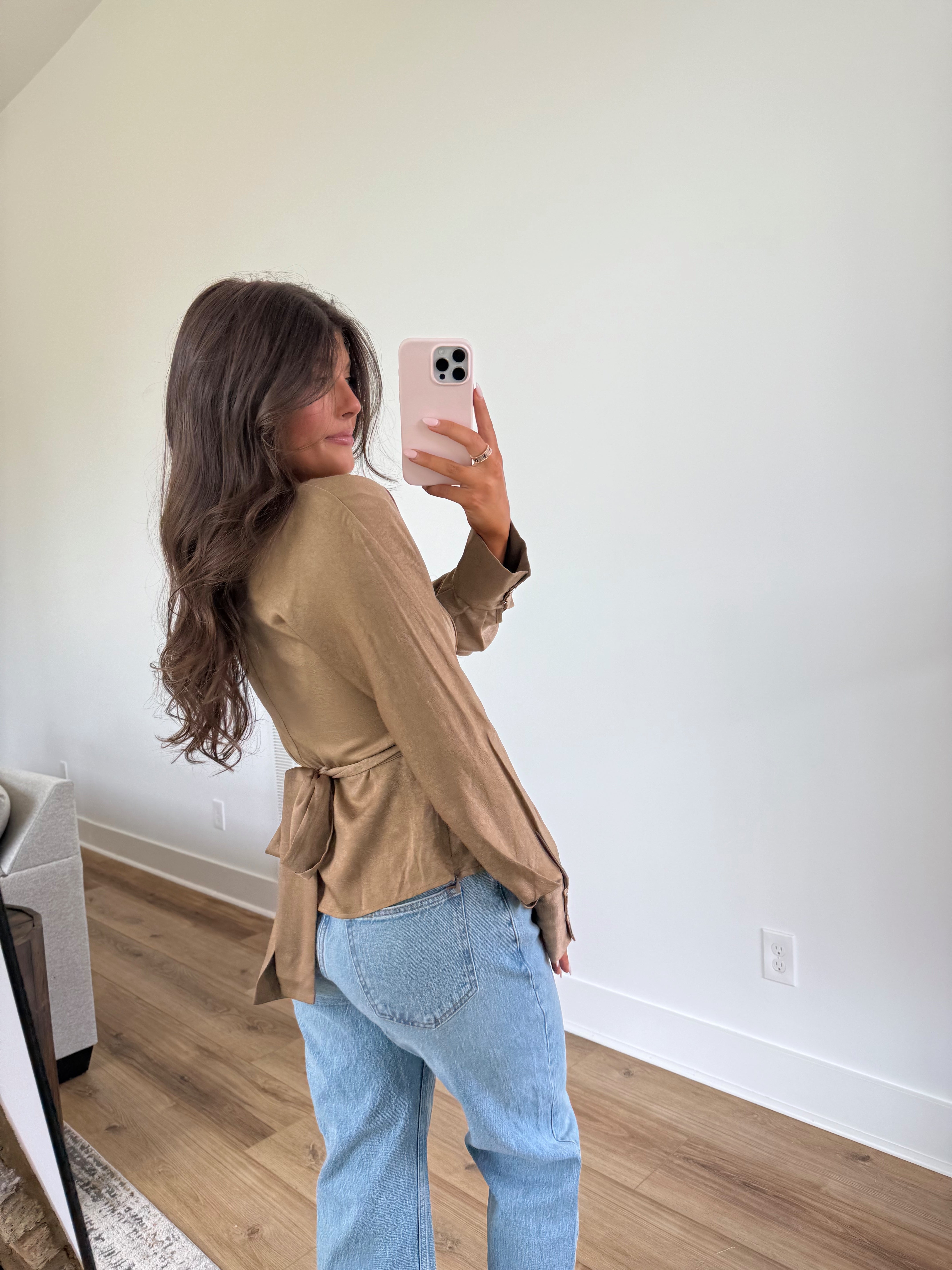 Amber Silk Top (Taupe)