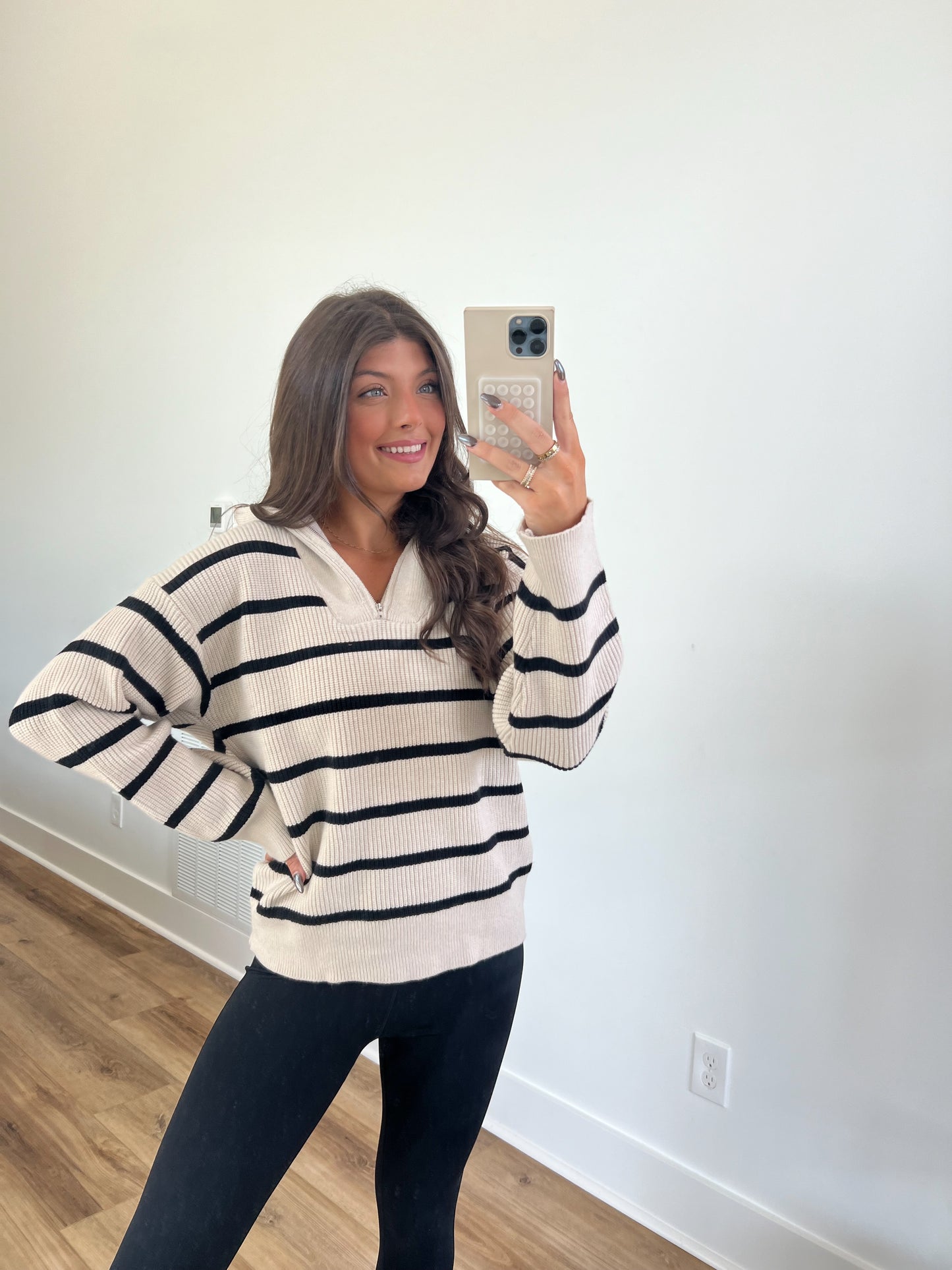 Stripe Cozy Knit Pullover