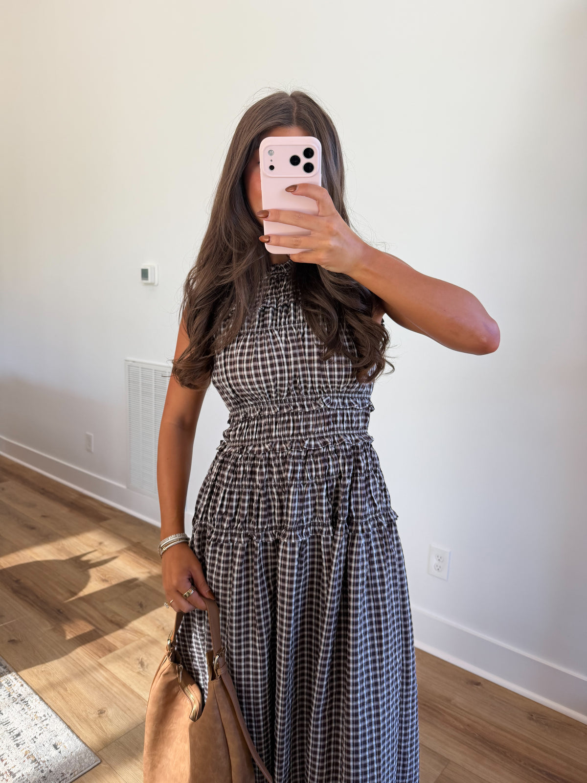 Brown Sugar Plaid Maxi Dress