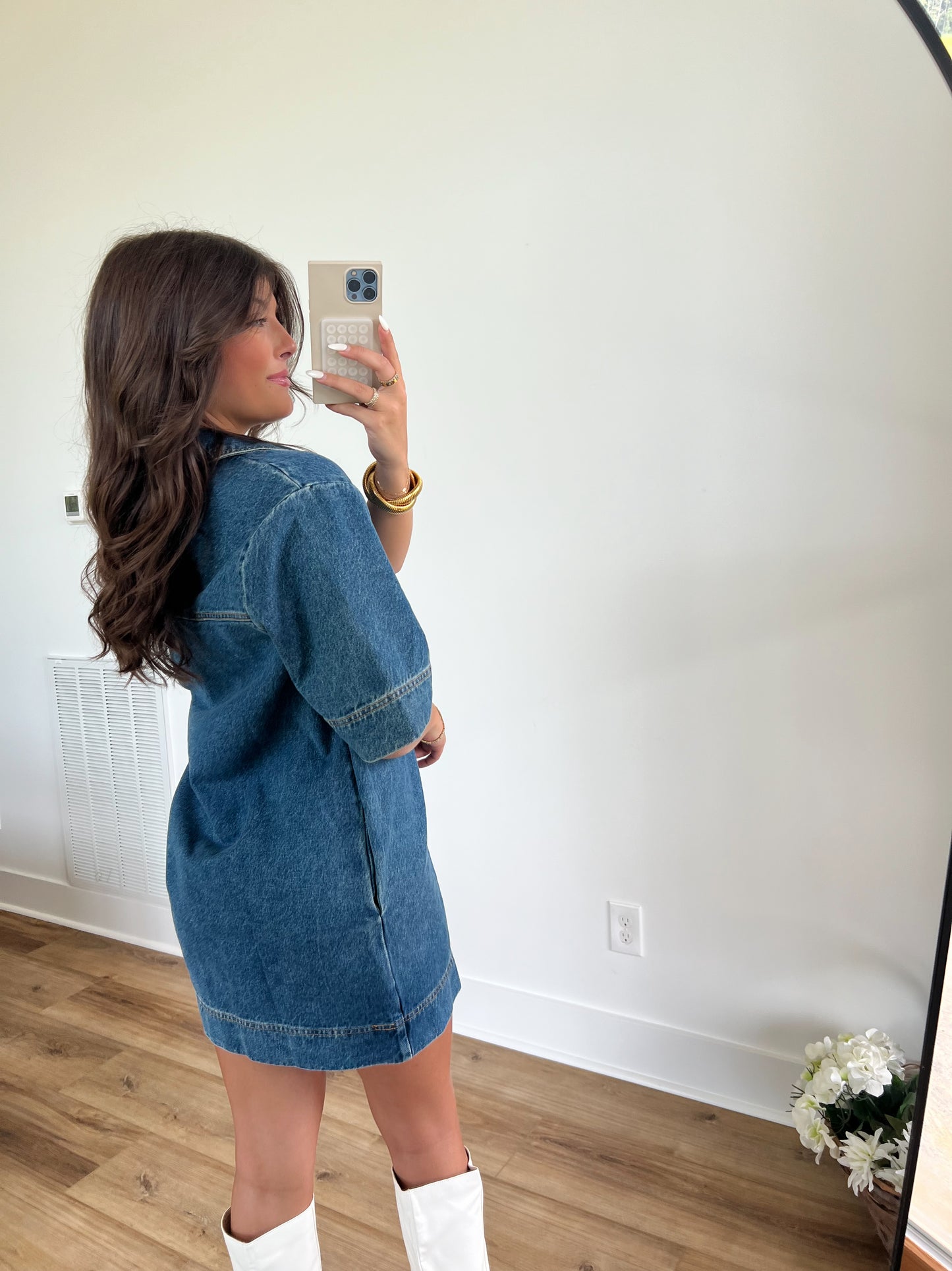 Denim Pocket Dress (Restock)