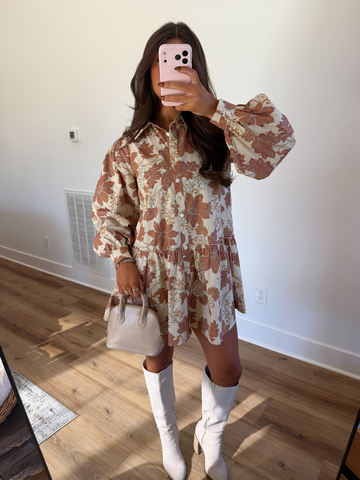 Cream & Rust Floral Mini