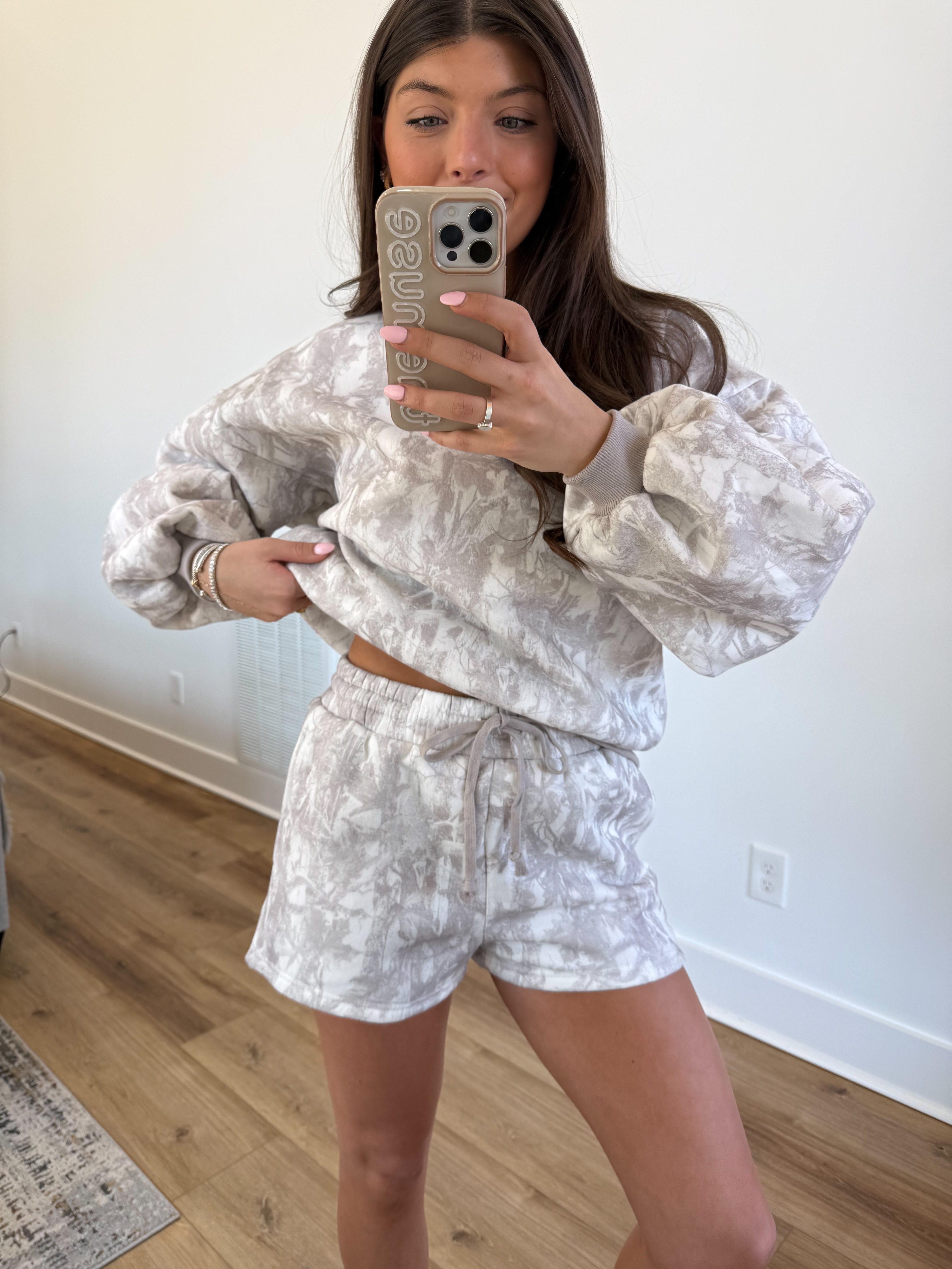 Mocha Camo Shorts Set