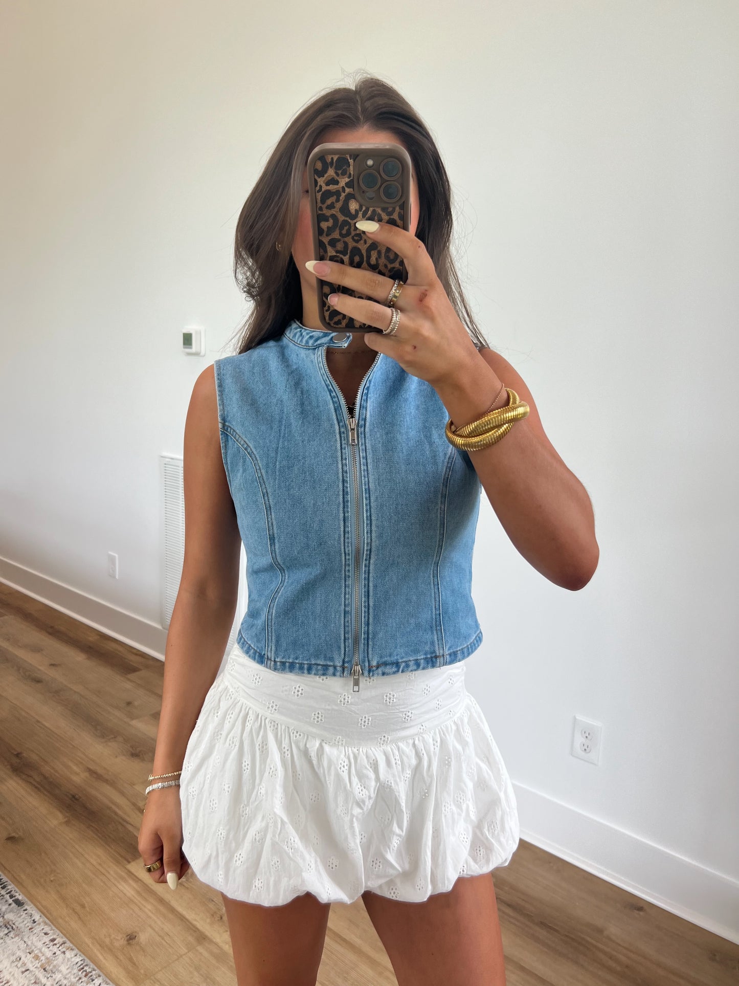 White Eyelet Bubble Skort
