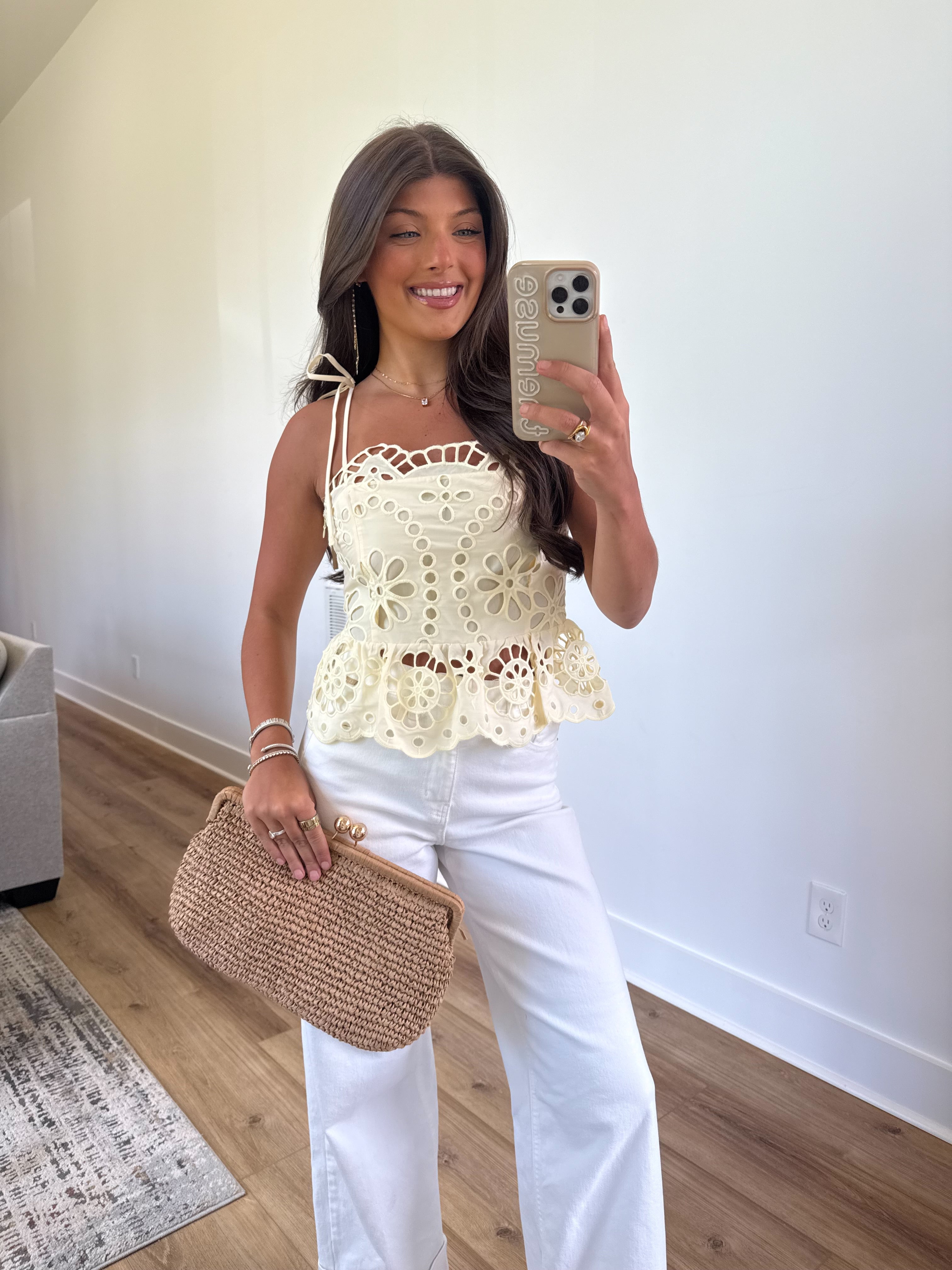 The Heirloom Eyelet Top (Butter Yellow)