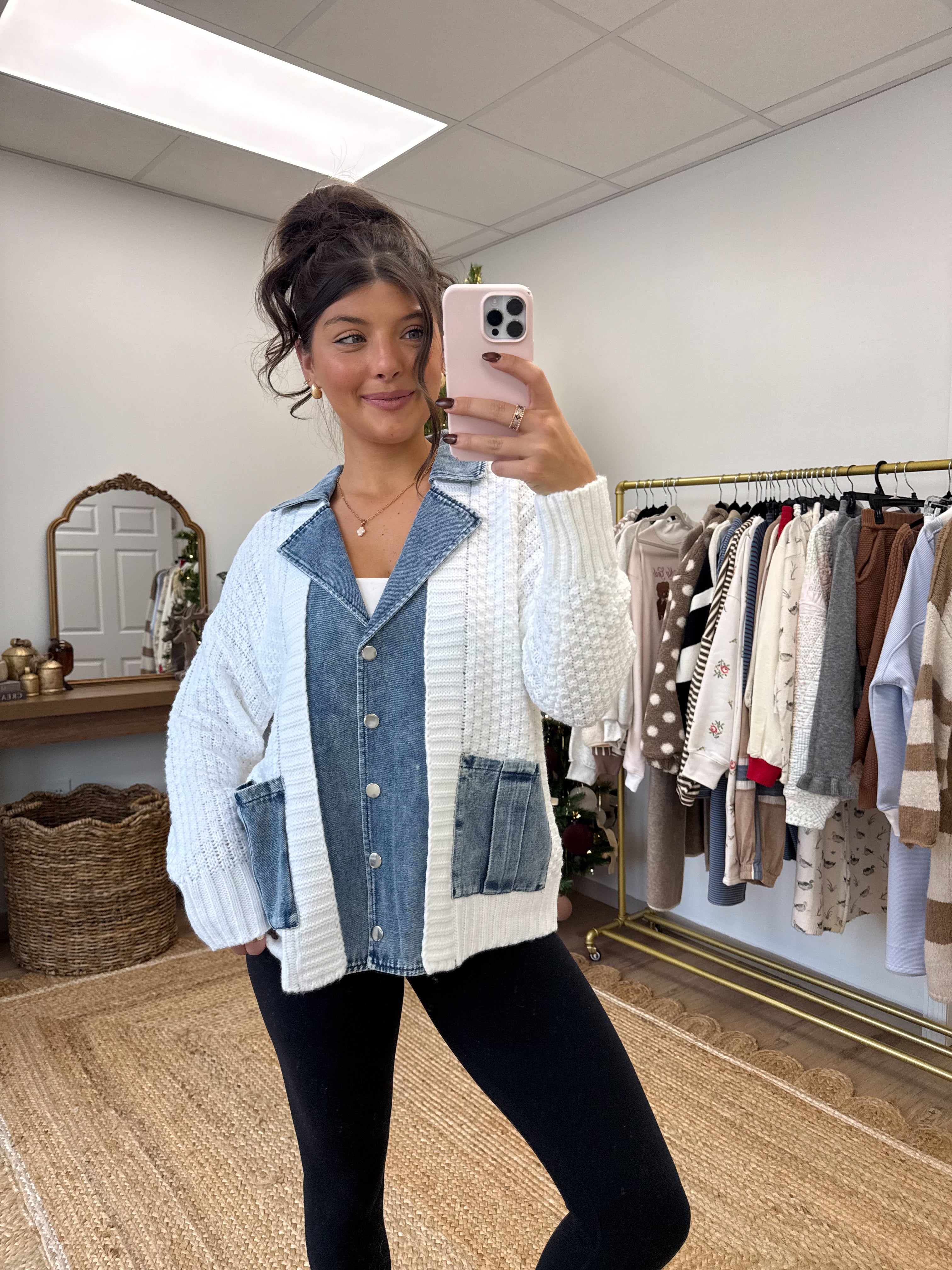 The Denim Collared Knit