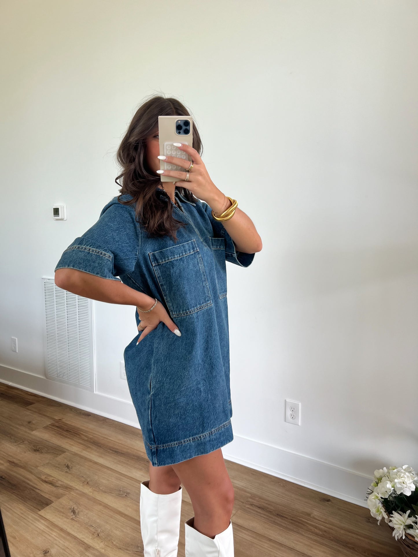 Denim Pocket Dress (Restock)