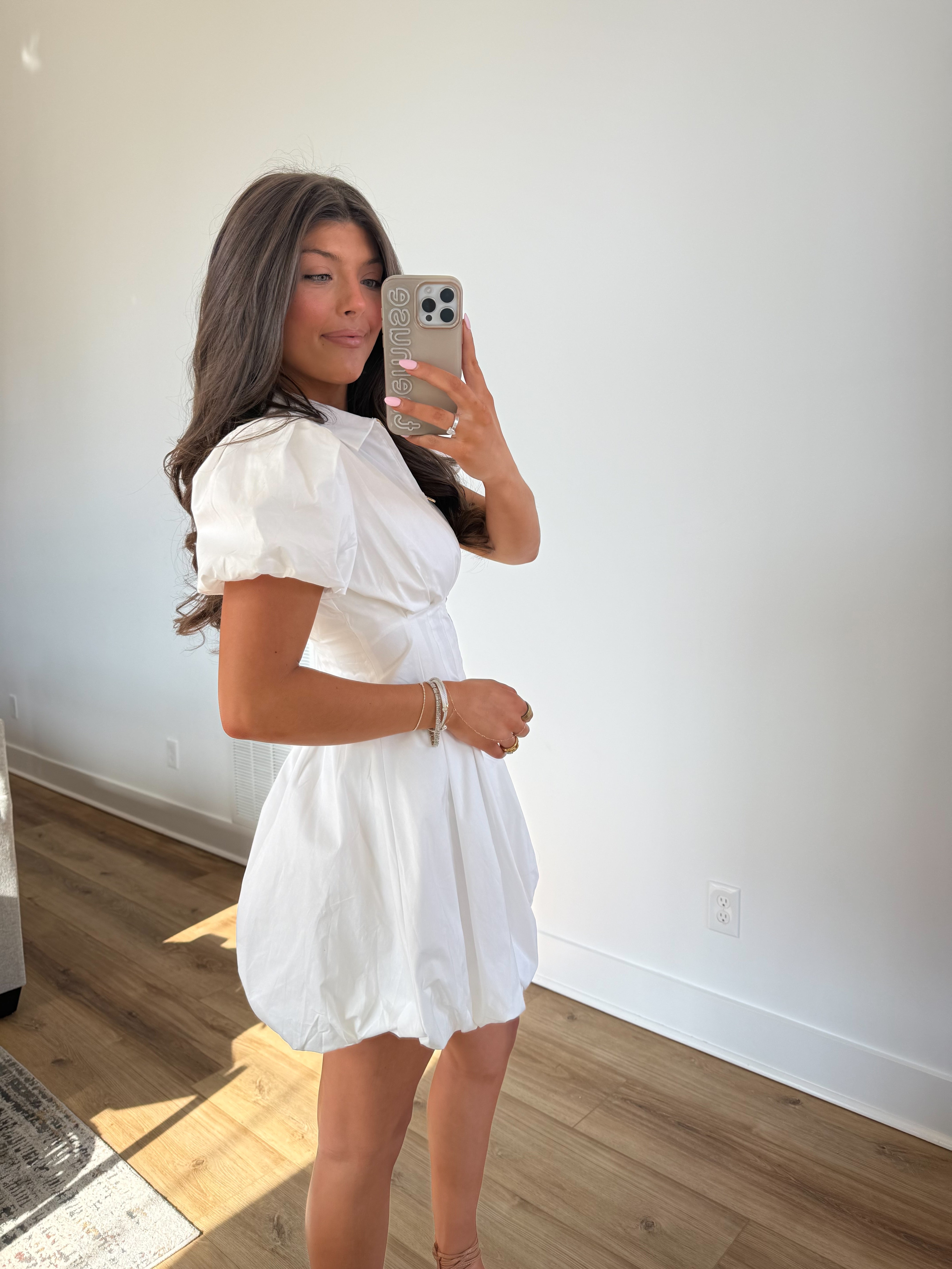 Flutter Mini Dress (White)