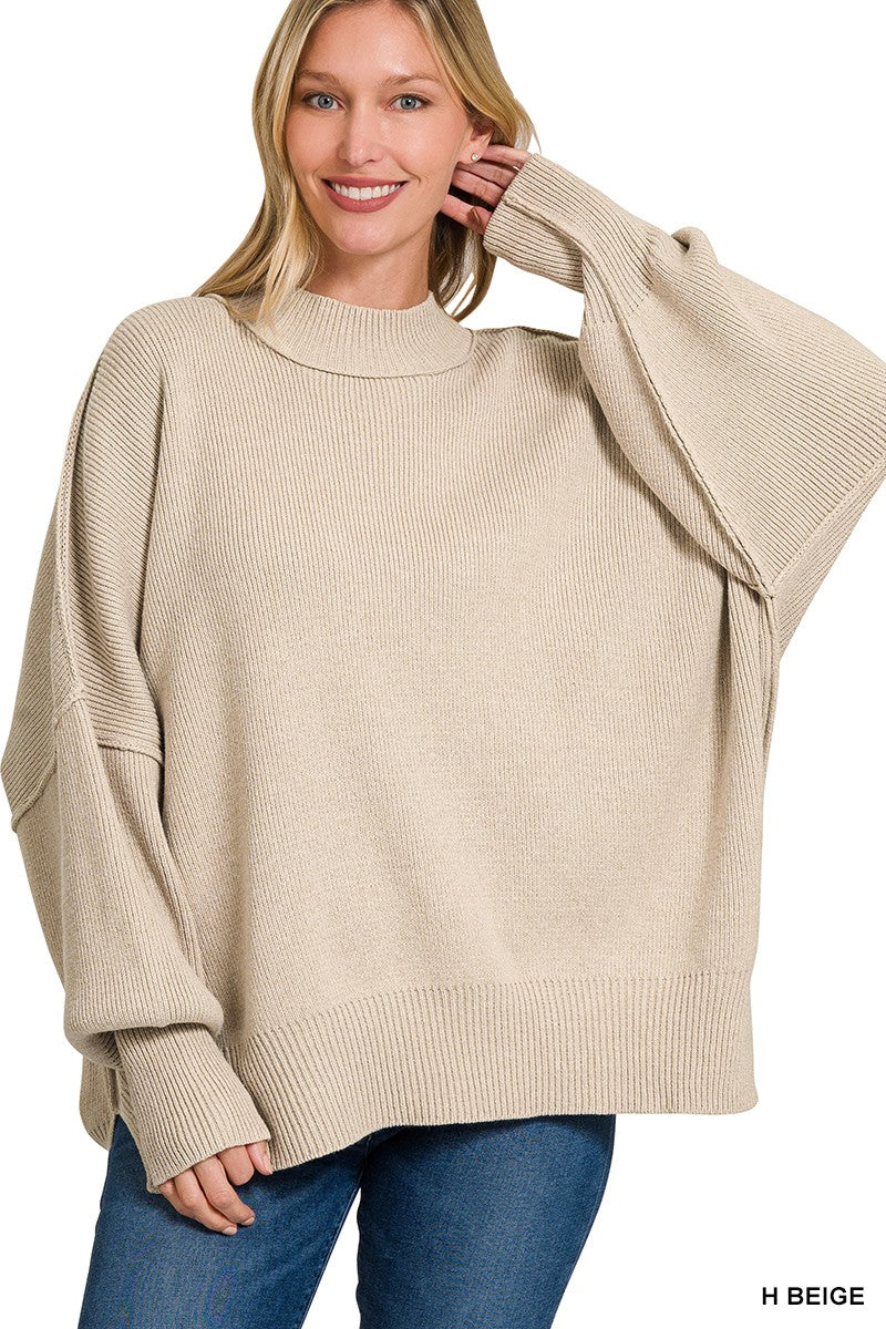 Mocha Essential Oversized Cozy Knit Sweater