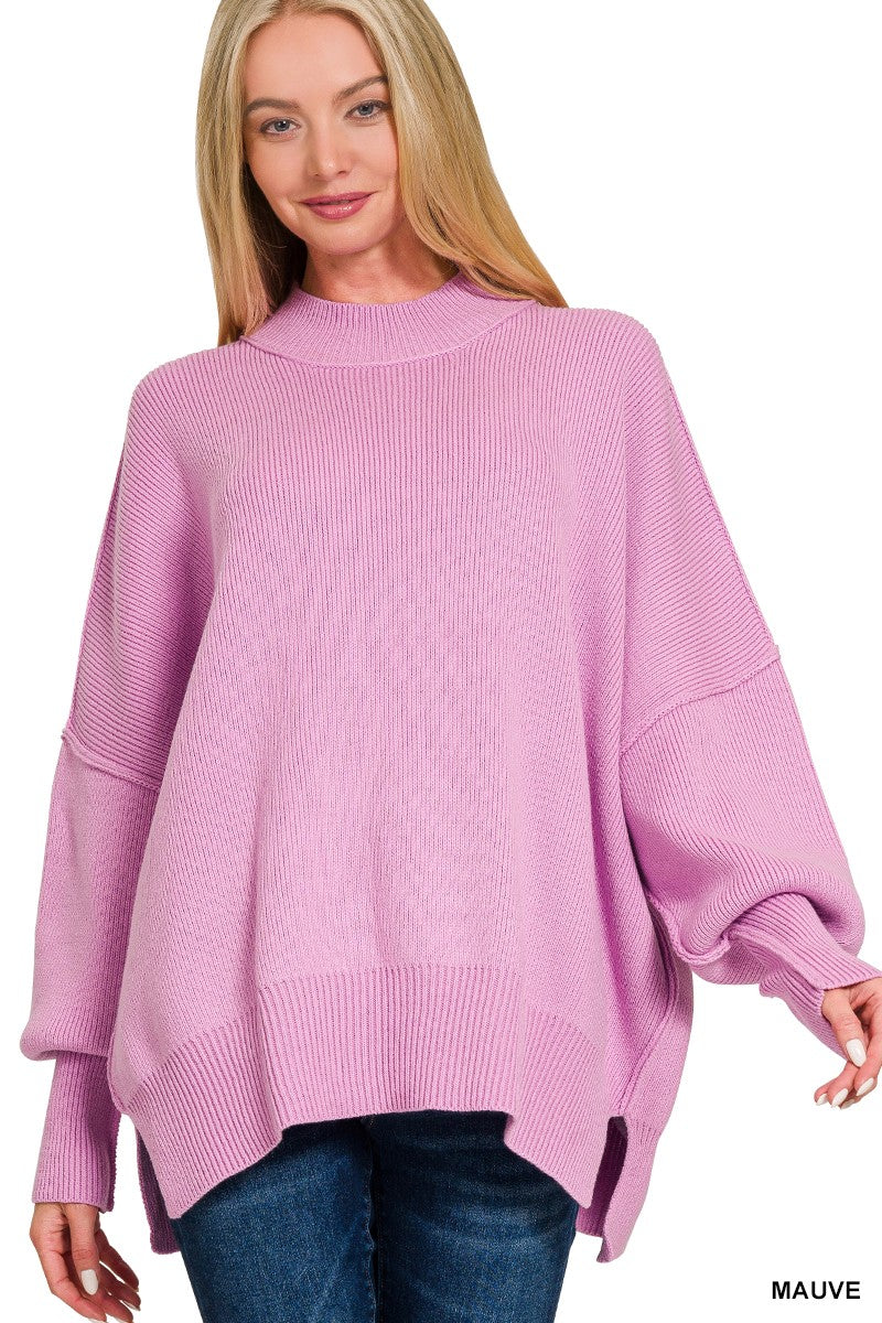 Mauve Essential Oversized Cozy Knit Sweater