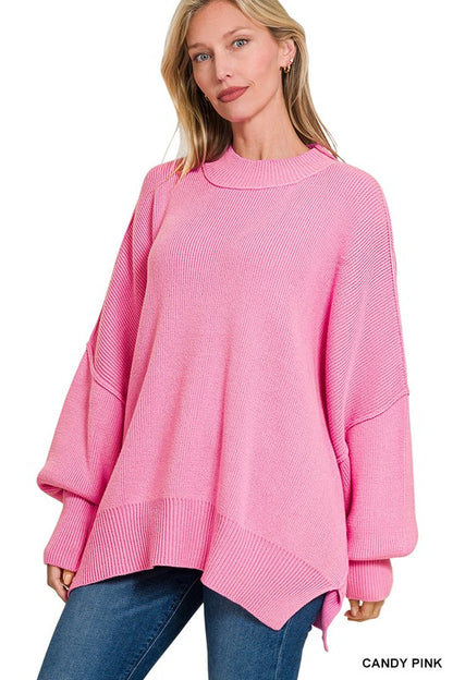 Candy Pink Essential Oversized Cozy Knit Sweater