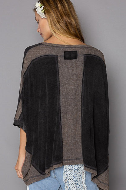 Round Neck Stitch Top (Black)