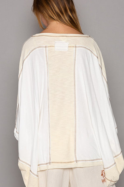 Round Neck Stitch Top (Ivory)