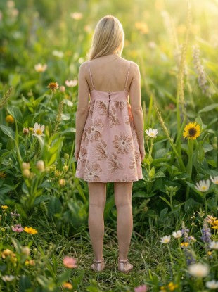 Palm Haven Mini Dress (Pink)