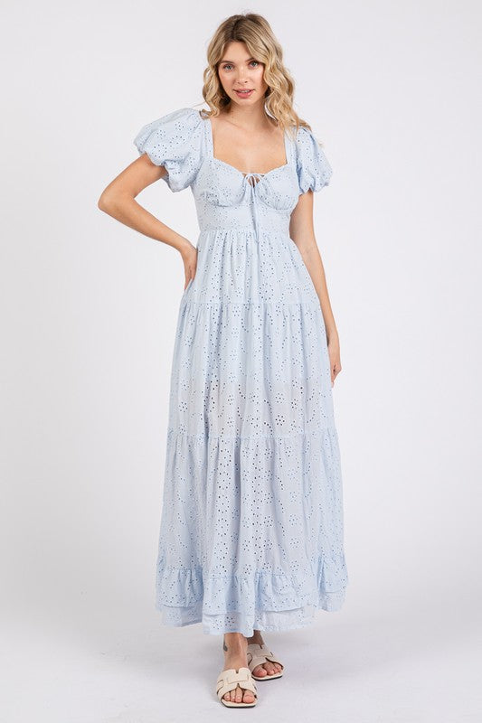 The Fancy Eyelet Midi (Baby Blue)