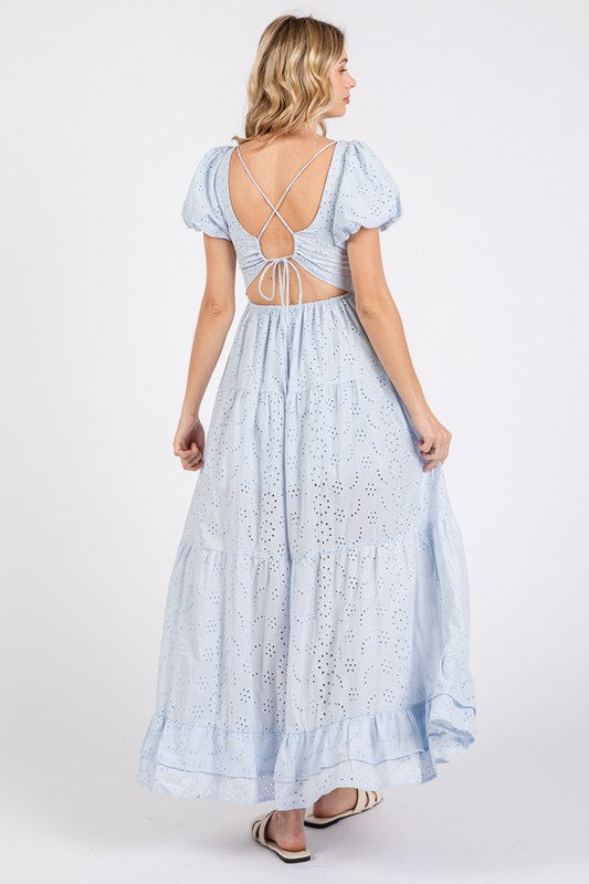The Fancy Eyelet Midi (Baby Blue)