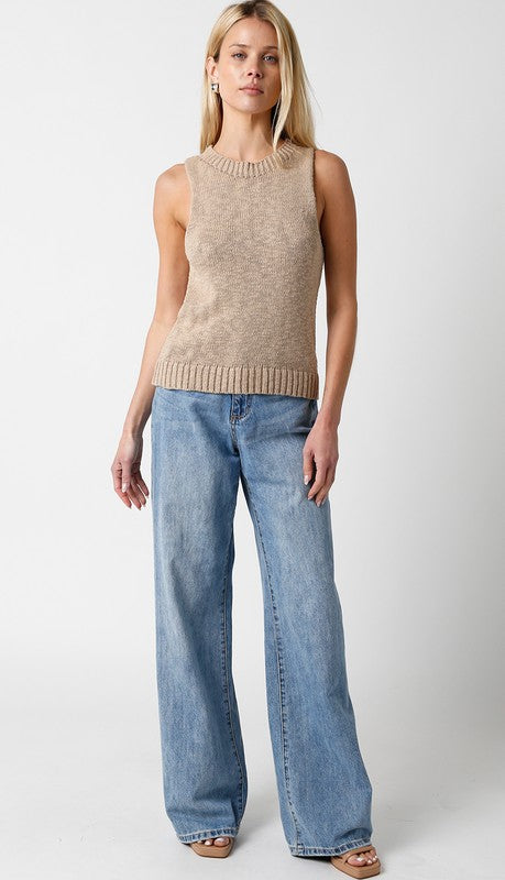 Tia Sweater Vest (Taupe)