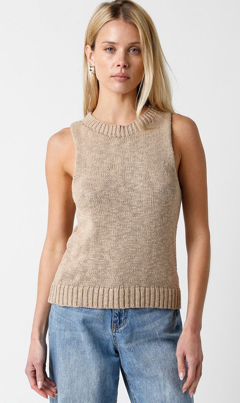 Tia Sweater Vest (Taupe)