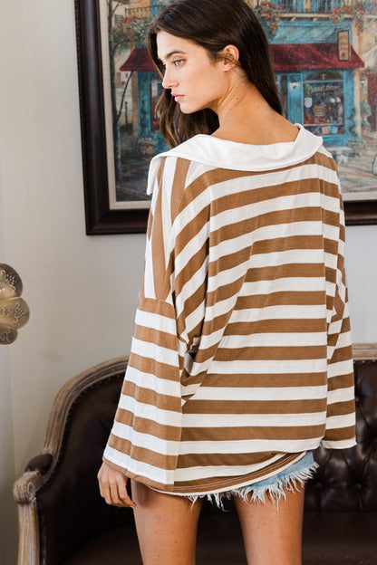 Iced Coffee Stripe Top