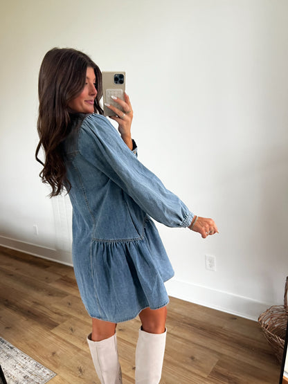 Denim Button Up Dress