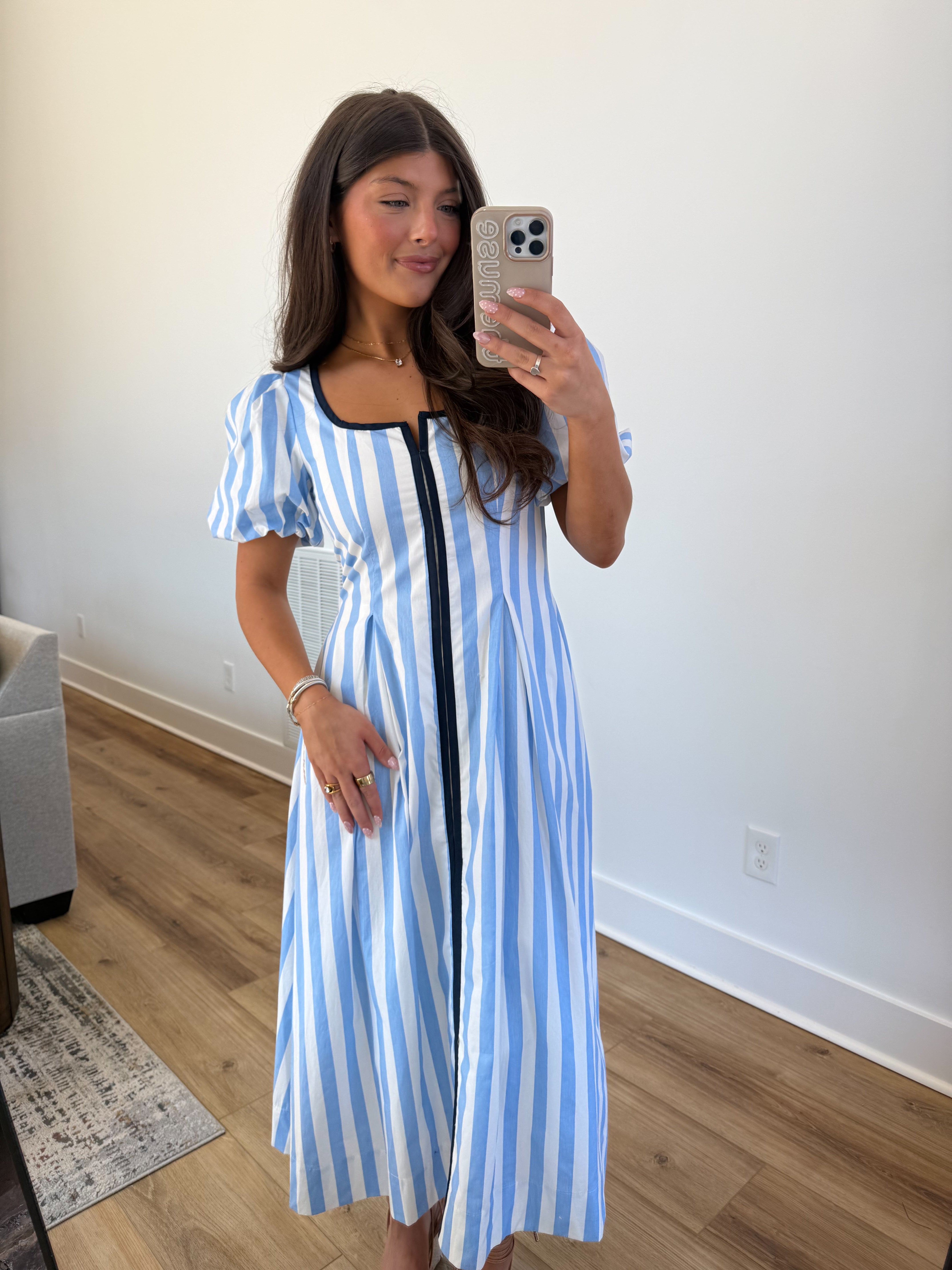 The Carolina Stripe Midi (Blue/Navy)