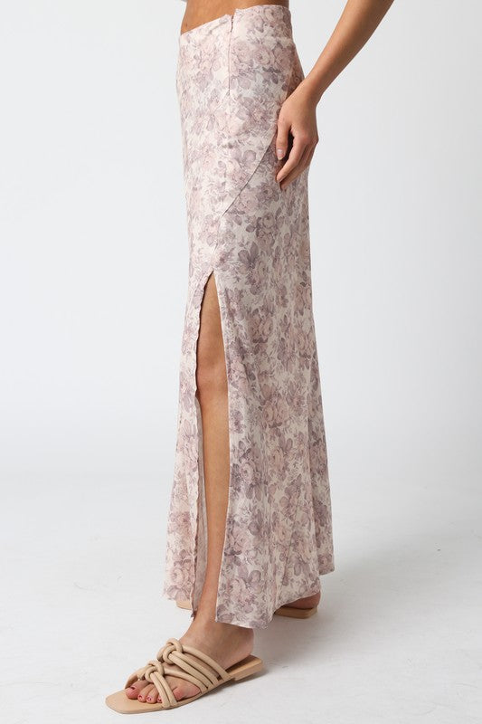 Mauve Fall Maxi Skirt