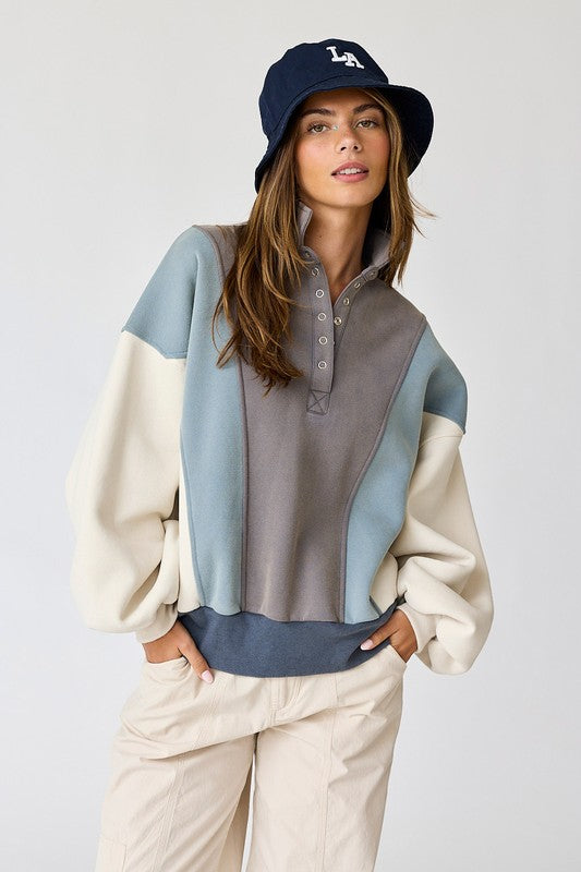 Colorblock Sweatshirt (Blue)