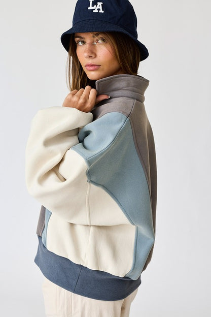 Colorblock Sweatshirt (Blue)