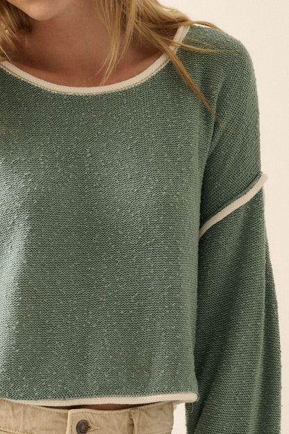 Green Boat Neck Sweater