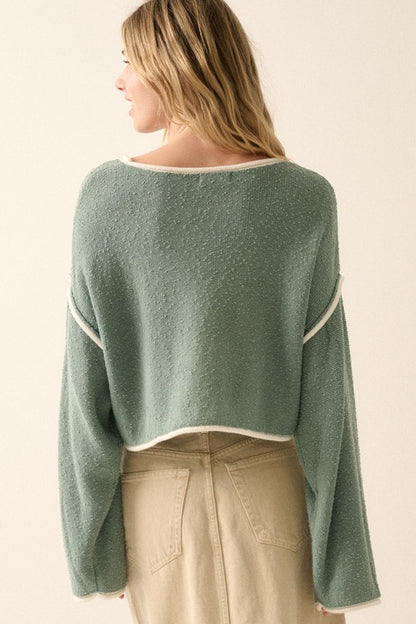 Green Boat Neck Sweater