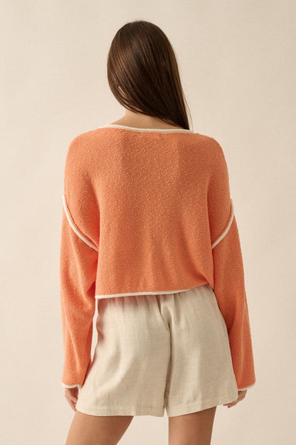 Orange Boat Neck Sweater