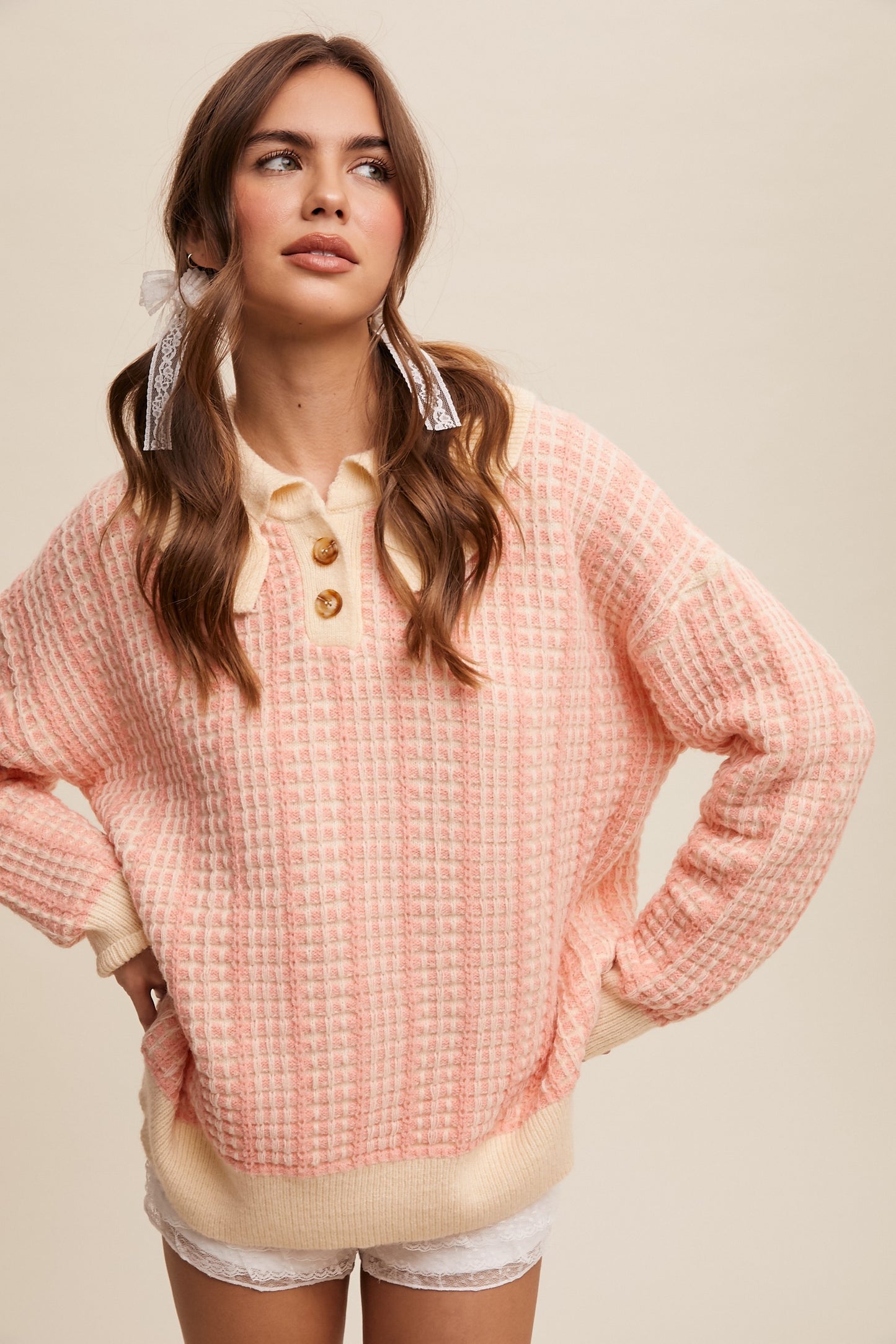 Baby Pink Button Blouse