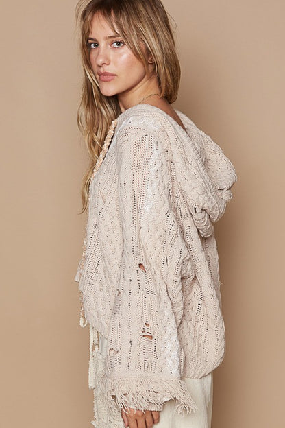 Distressed Fringe Sweater