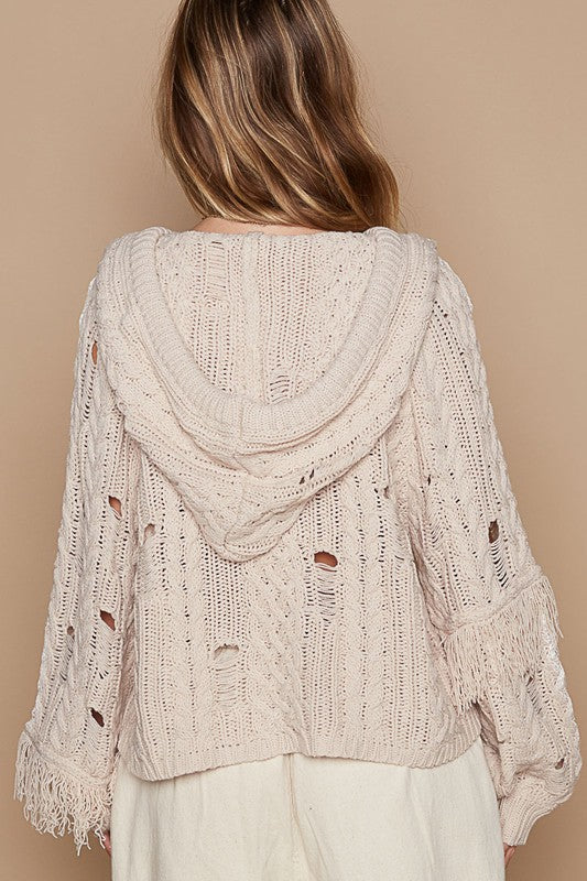 Distressed Fringe Sweater