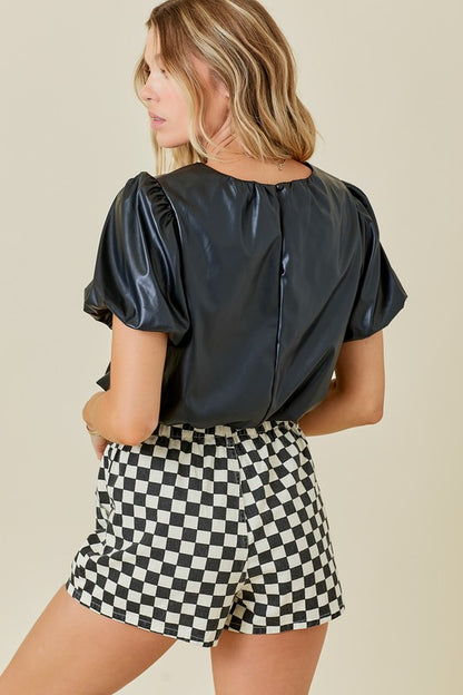 Black Leather Crop Top (DOORBUSTER)