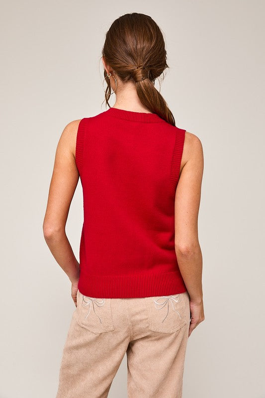 Mrs. Claus Button Top