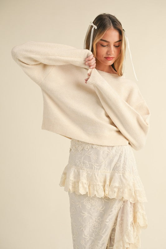 Brynn Bow Sweater (Cream)