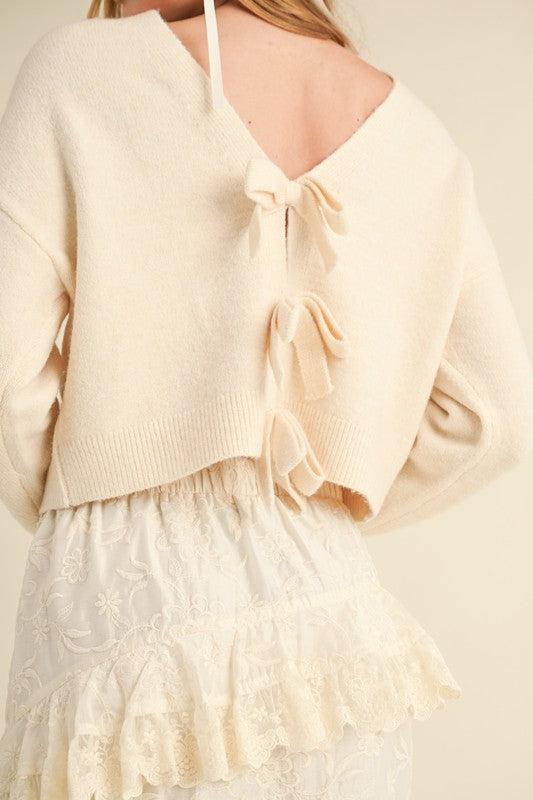 Brynn Bow Sweater (Cream)