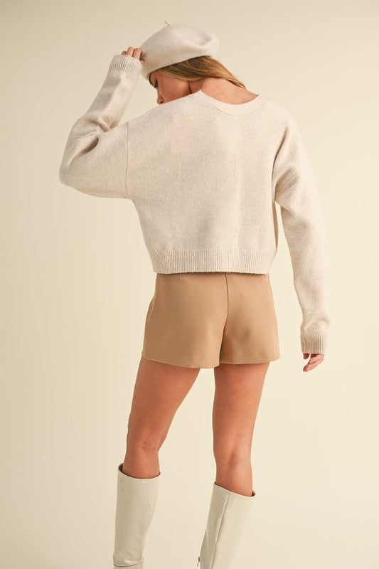 Brynn Bow Sweater (Blush)