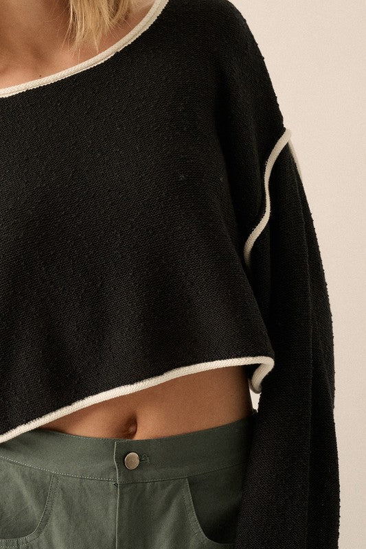 Black Boat Neck Sweater