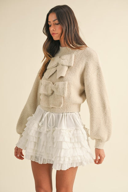 White Ruffle Tiered Mini Skirt (Restock)