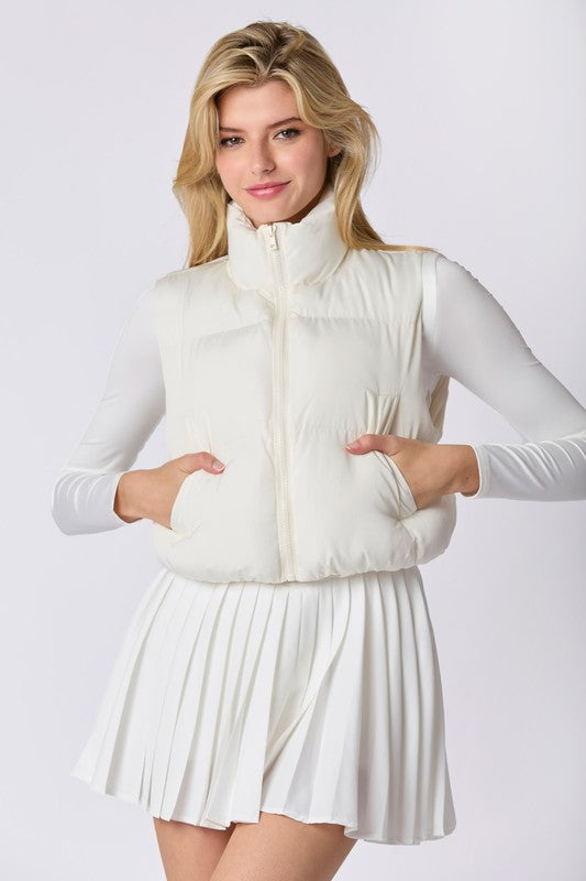 Puffer Padded Vest With Bow