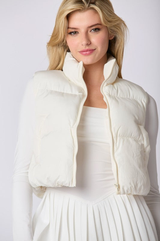 Puffer Padded Vest With Bow