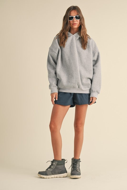 Grey Fleece Shorts Set