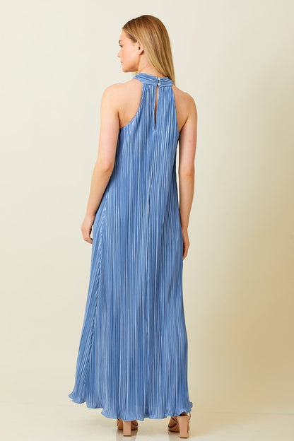 Dusty Blue Cross Front Maxi Dress