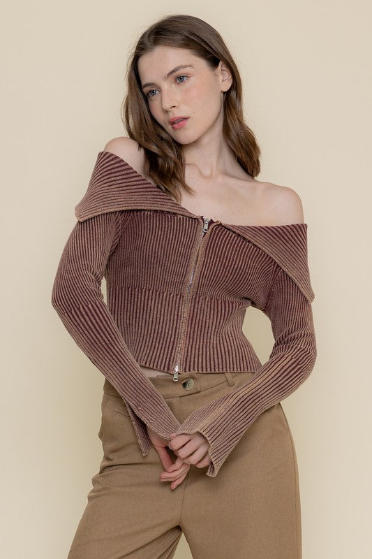 Mineral Wash Sweater Top