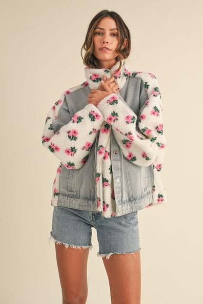 Floral Fleece/Denim Duo Jacket