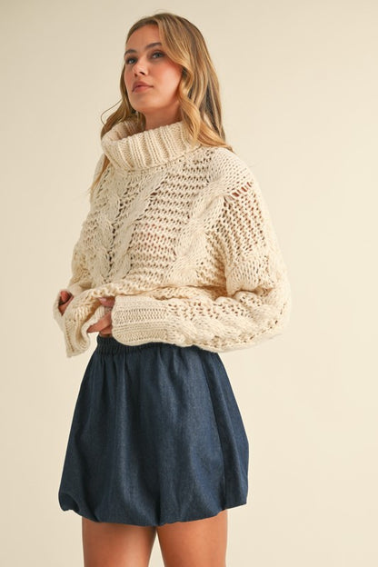 Chunky Knit Turtle Neck Swearer