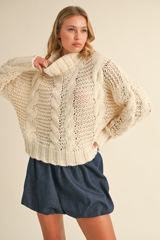 Chunky Knit Turtle Neck Swearer