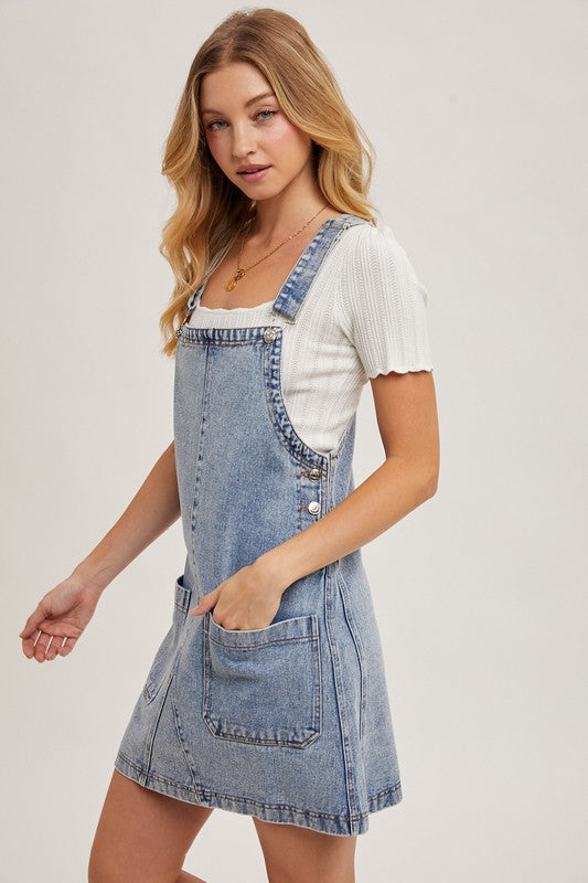Denim Overall Mini Dress