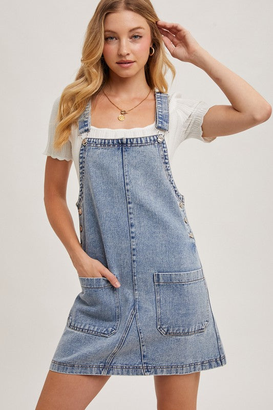 Denim Overall Mini Dress